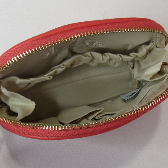 Women's Monogram Embroidered Leather Purse Tote Bag Set 4 Matching Pieces Orange - Picture 12 of 16